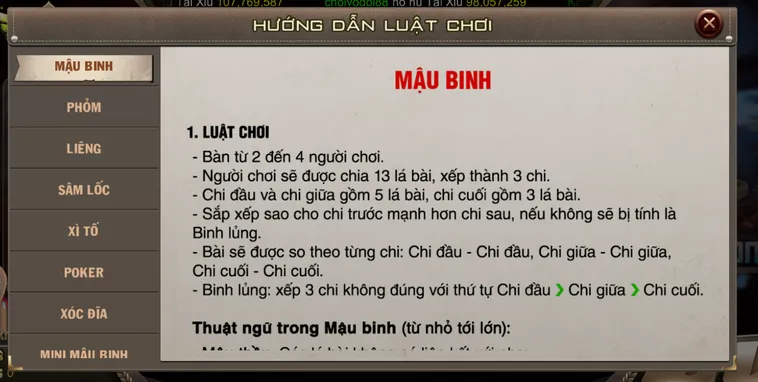 Khám Phá Siêu Phẩm Mậu Binh Tại B52 Club Đỉnh Cao Với Tỷ Lệ Thắng Cược Cực Khủng
