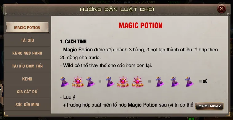 Minigame Magic Potion Tại B52 Club Siêu Phẩm Săn Jackpot Giá Trị Khủng Nhất