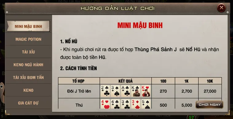 Trải Nghiệm Siêu Phẩm Minigame Mini Mậu Binh Tại B52 Club Thắng Lớn Mỗi Ngày