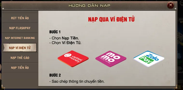 Hướng Dẫn Cách Nạp Tiền Qua Ví Điện Tử Tại B52 Club Đơn Giản Nhất Cho Mọi Người Chơi