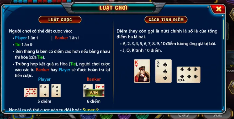 Super Baccarat 6 Tại B52 Club Đấu Trường Bài Cào Đẳng Cấp Hàng Đầu Hiện Nay