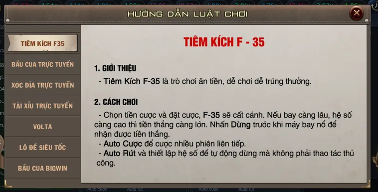 Trải Nghiệm Siêu Phẩm Minigame Tiêm Kích F35 Tại B52 Club Với Tỷ Lệ Thắng Khủng